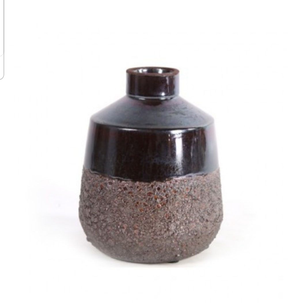 Vaas paars/grijs glitter in de maten 15.5 cm en 19.5 cm