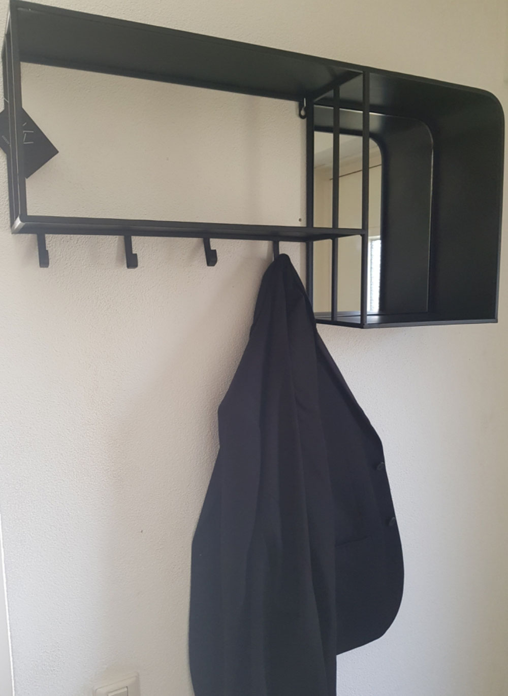 Kolony kapstok metaal met spiegel 80x40x17