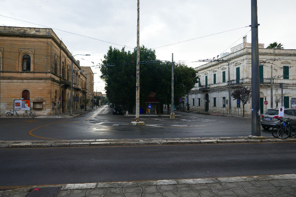 Lecce am Morgen mit leichtem Regen