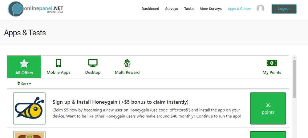 OnlinePanel.net Apps and Games