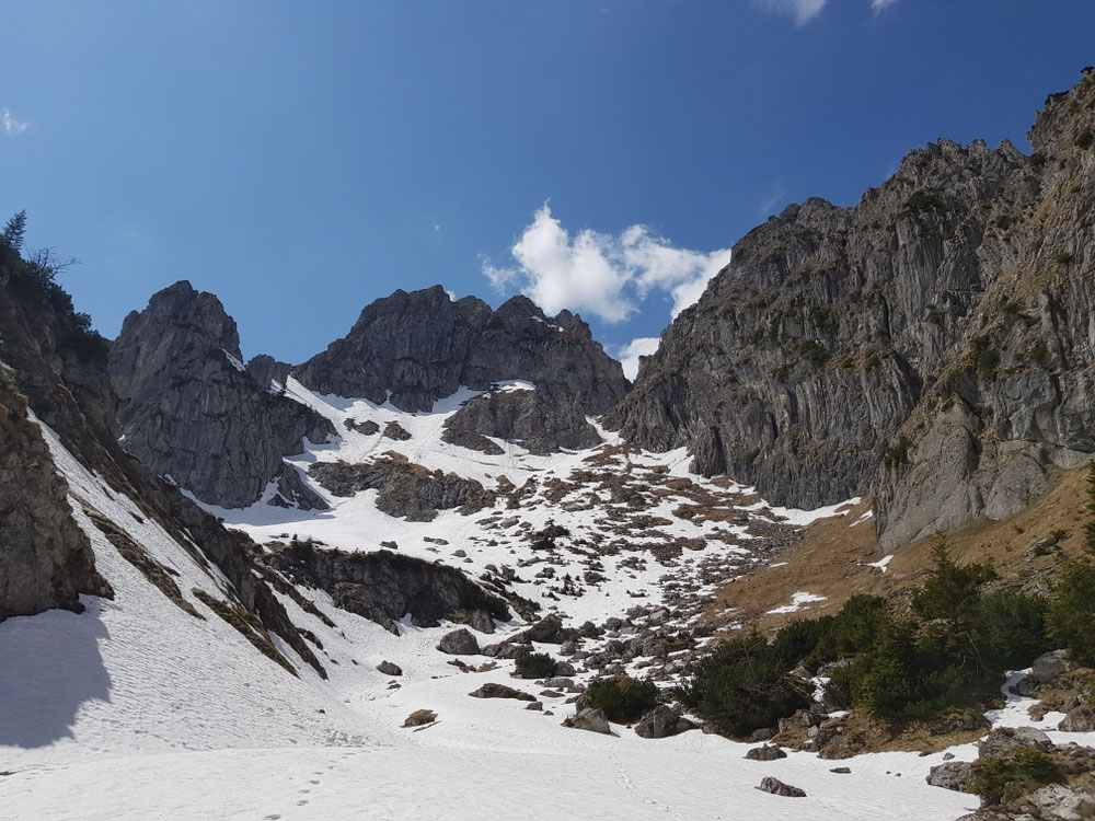 Rückblick vom Wintertal zum Gipfel