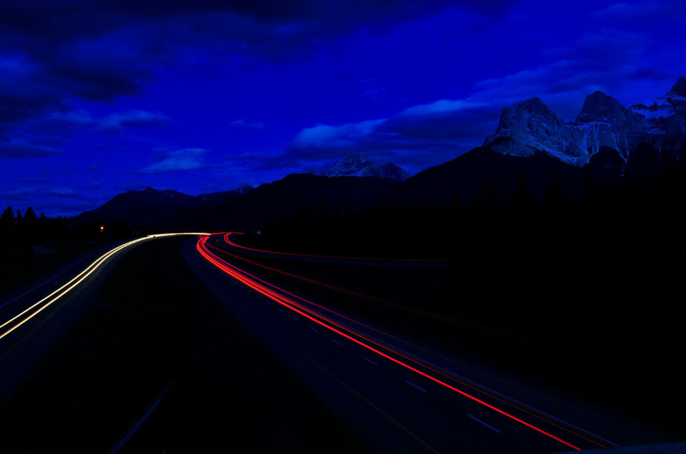 Light trails in Canmore