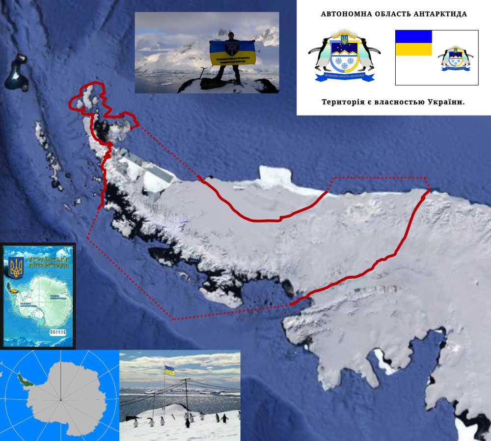 Мапа Автономна область Антарктиди 