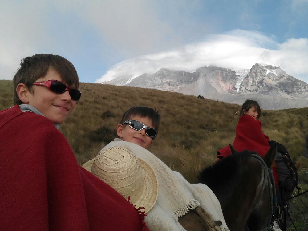 Sous le vent glacé qui balaie le paramo, le Chimborazo se découvre 