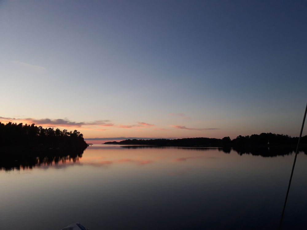 Sky still light long after sunset 