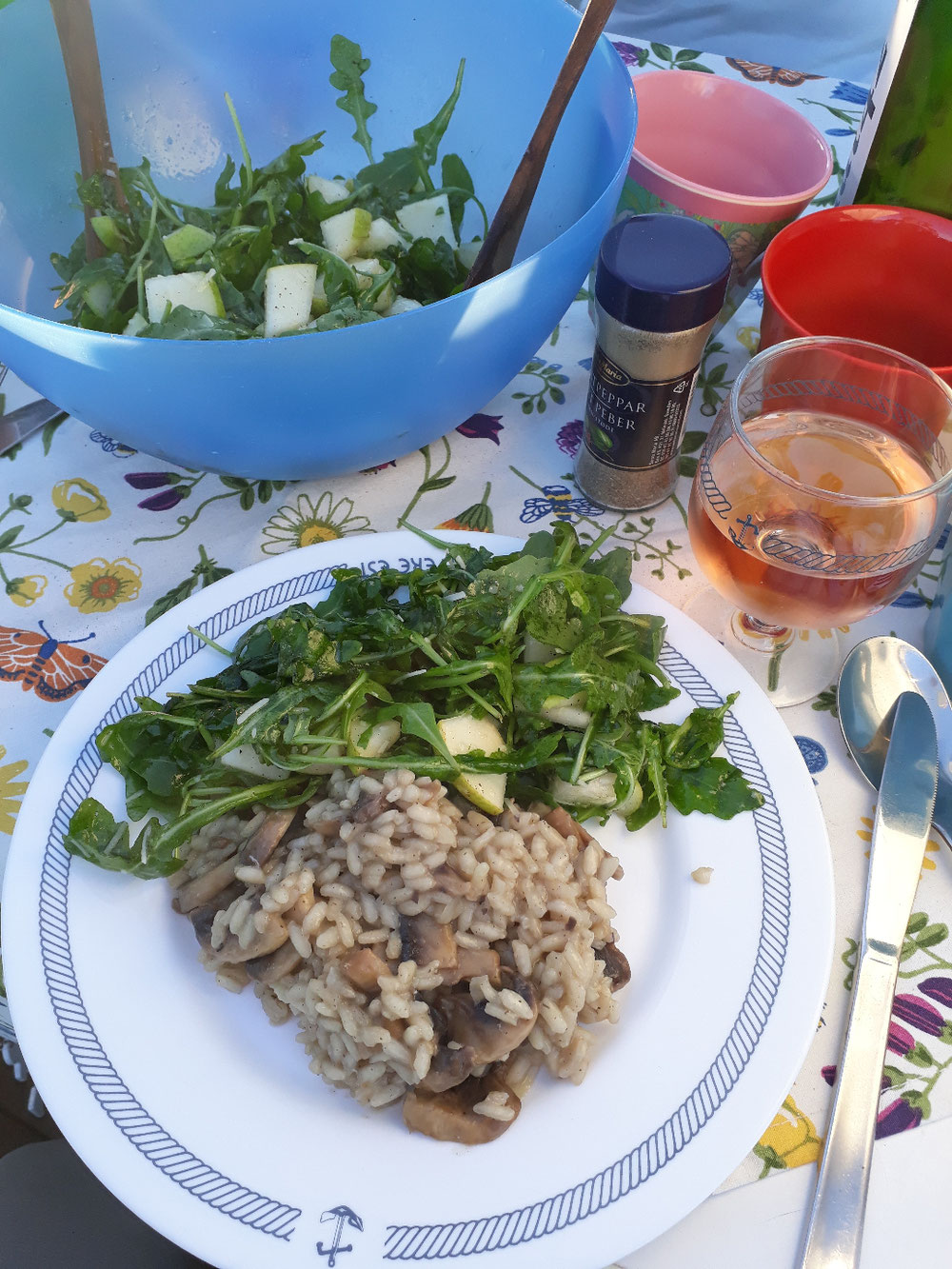 Mushroom risotto with ruccola - thanks Anna!