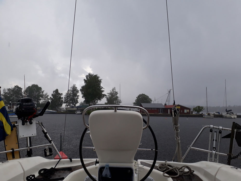 Rain and now thunder while we cook