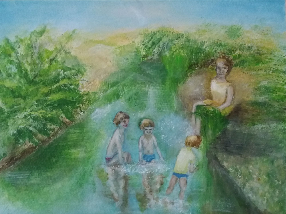 im Fluss - Acryl auf 30 x 40 cm Leinwand 
