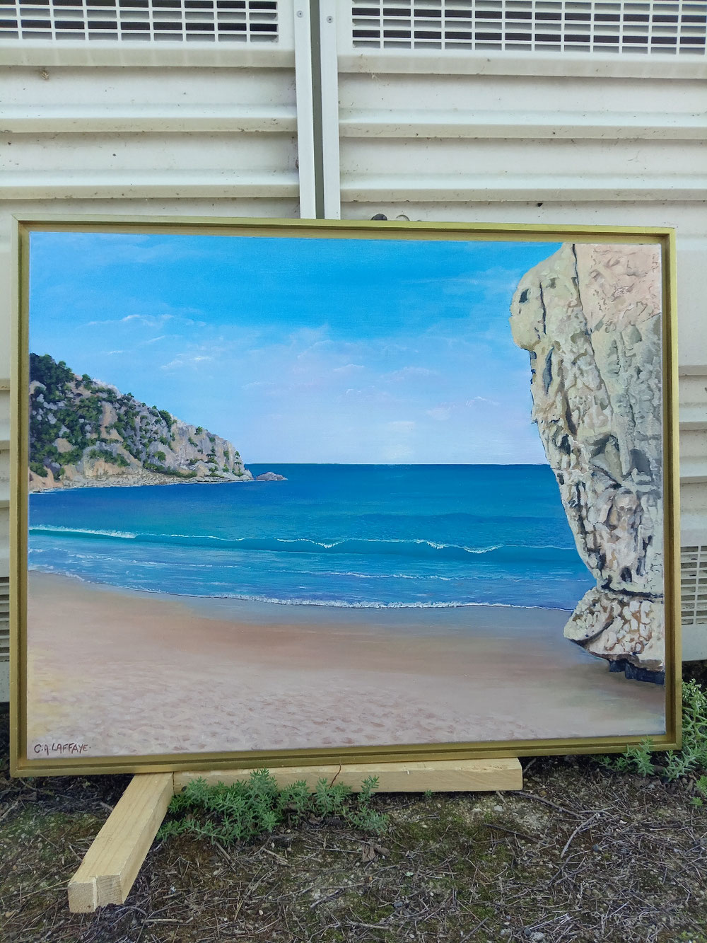 "Comme si vous y étiez." acrylique et huile.Sur toile.Cadre.100x80cm. 1200€.