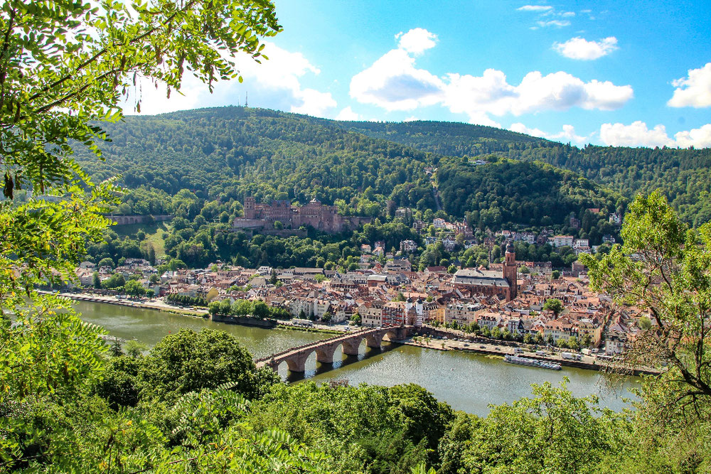Blick über Heidelberg vom Philosophenweg