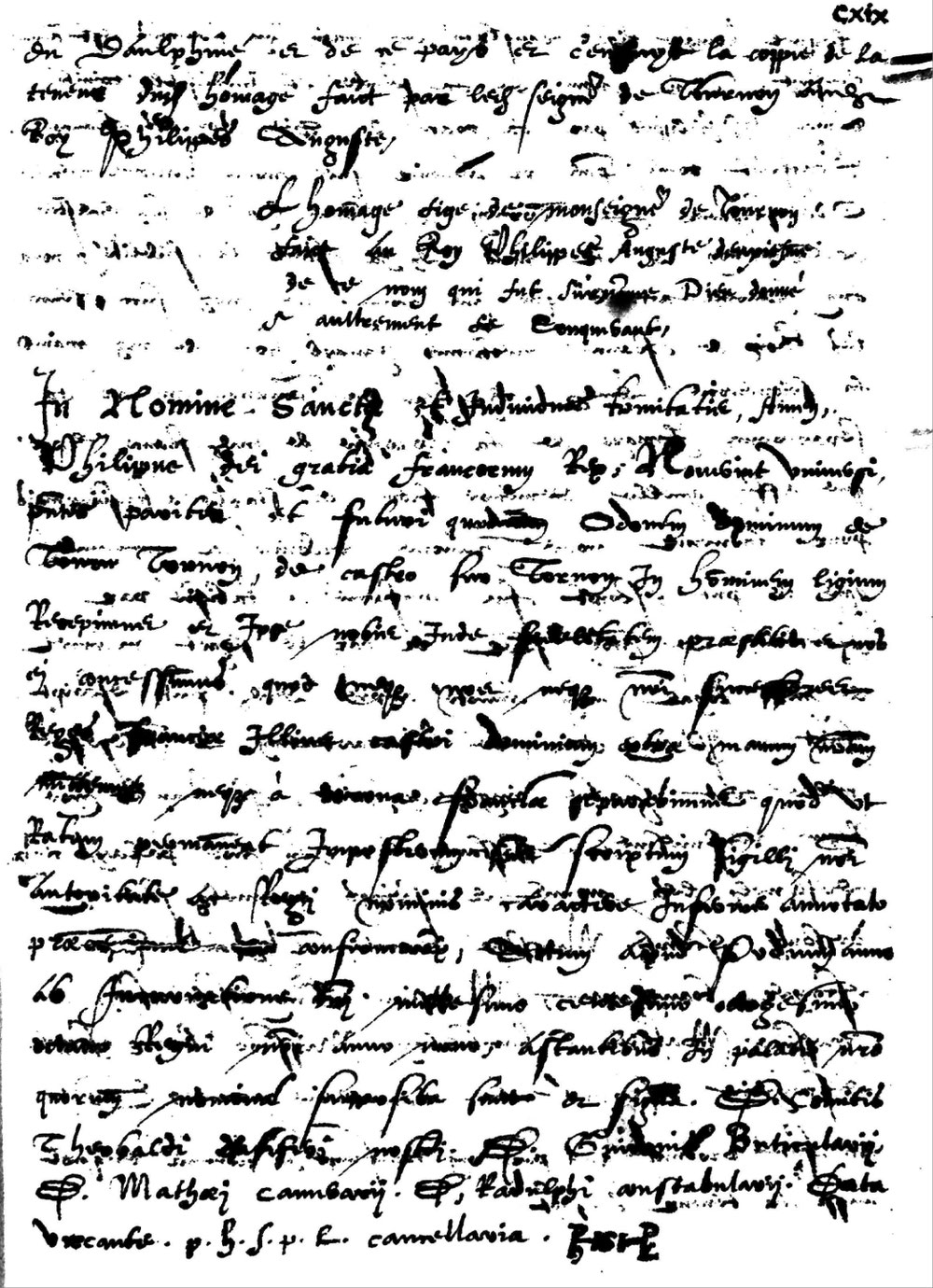 Texte de 1188 : édition de J. Pélisson- latin 