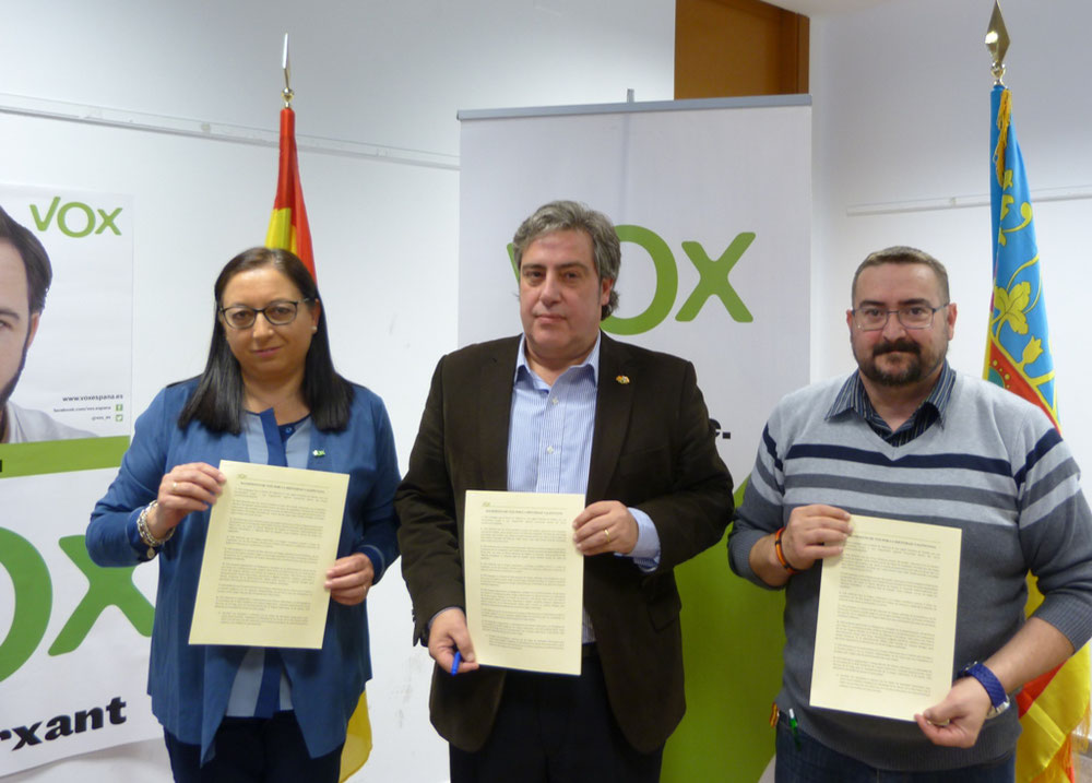 Clic en la foto  per a llegir el pacte Villamarchant a pesar que Vox en la localitat tinga el nom en Catala.