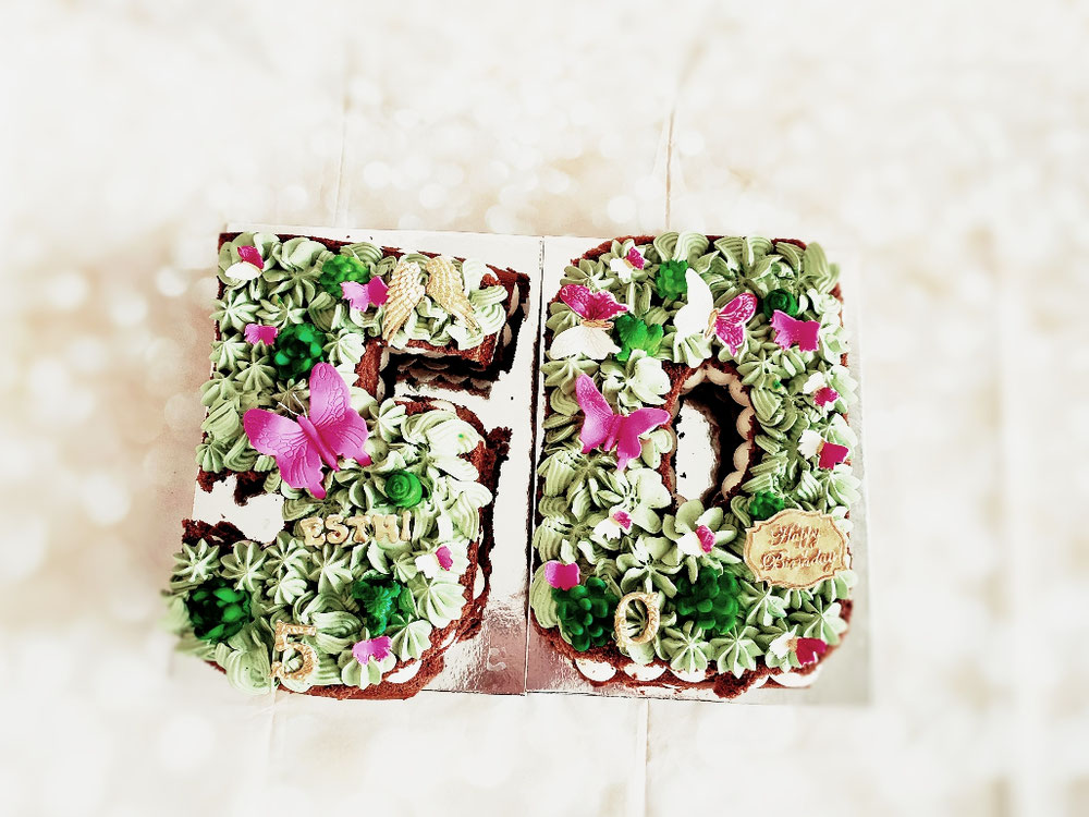 Numbercake 50 Himbeermascarponerahm