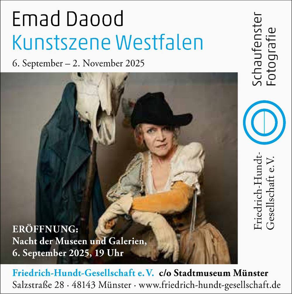 Emad Daood hat die Kunstszene aus Westfalen porträtiert. Ich bin auch mit einem Portrait vertreten. Die Ausstellung im Stadtmuseum Münster geht bis zum 02. November 2025