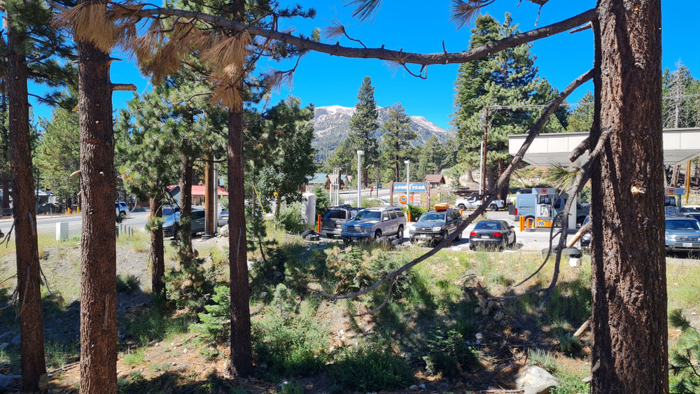 Blick von meinem Hotel zum Skigebiet