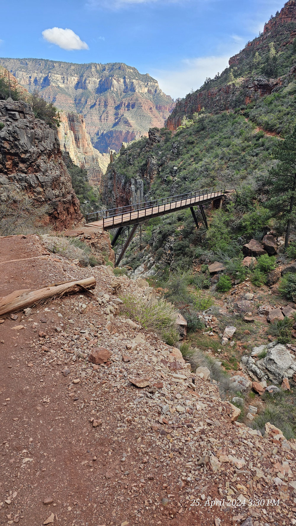 Die einzige Brücke auf dem oberen Teil des trails.