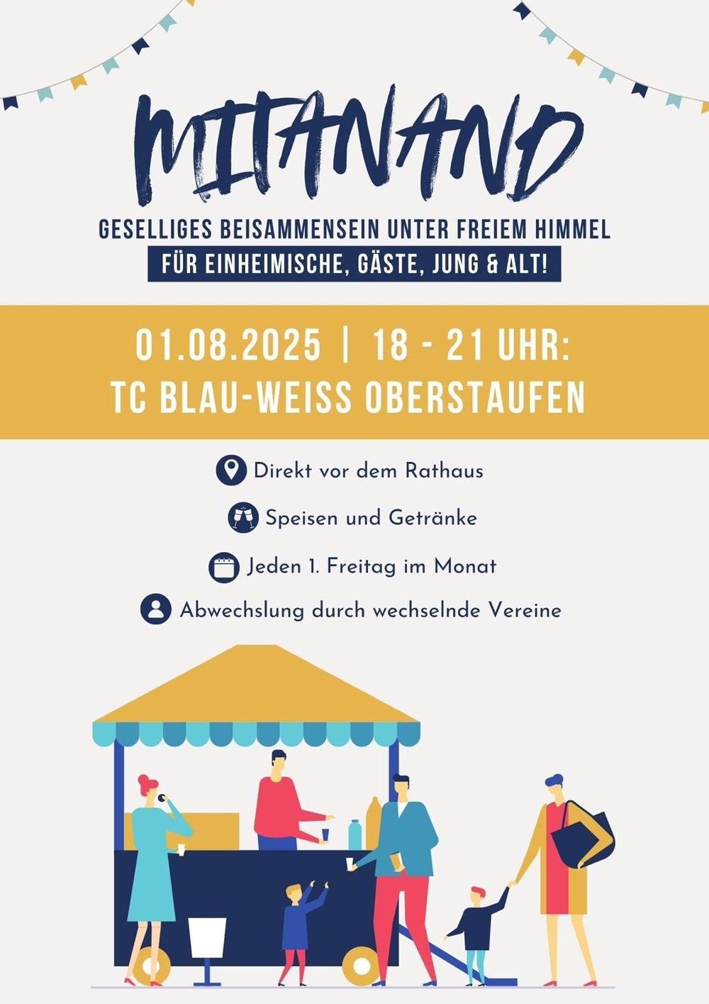 Kommt alle vorbei auf ein kühles Getränk + einer Kleinigkeit zu Essen