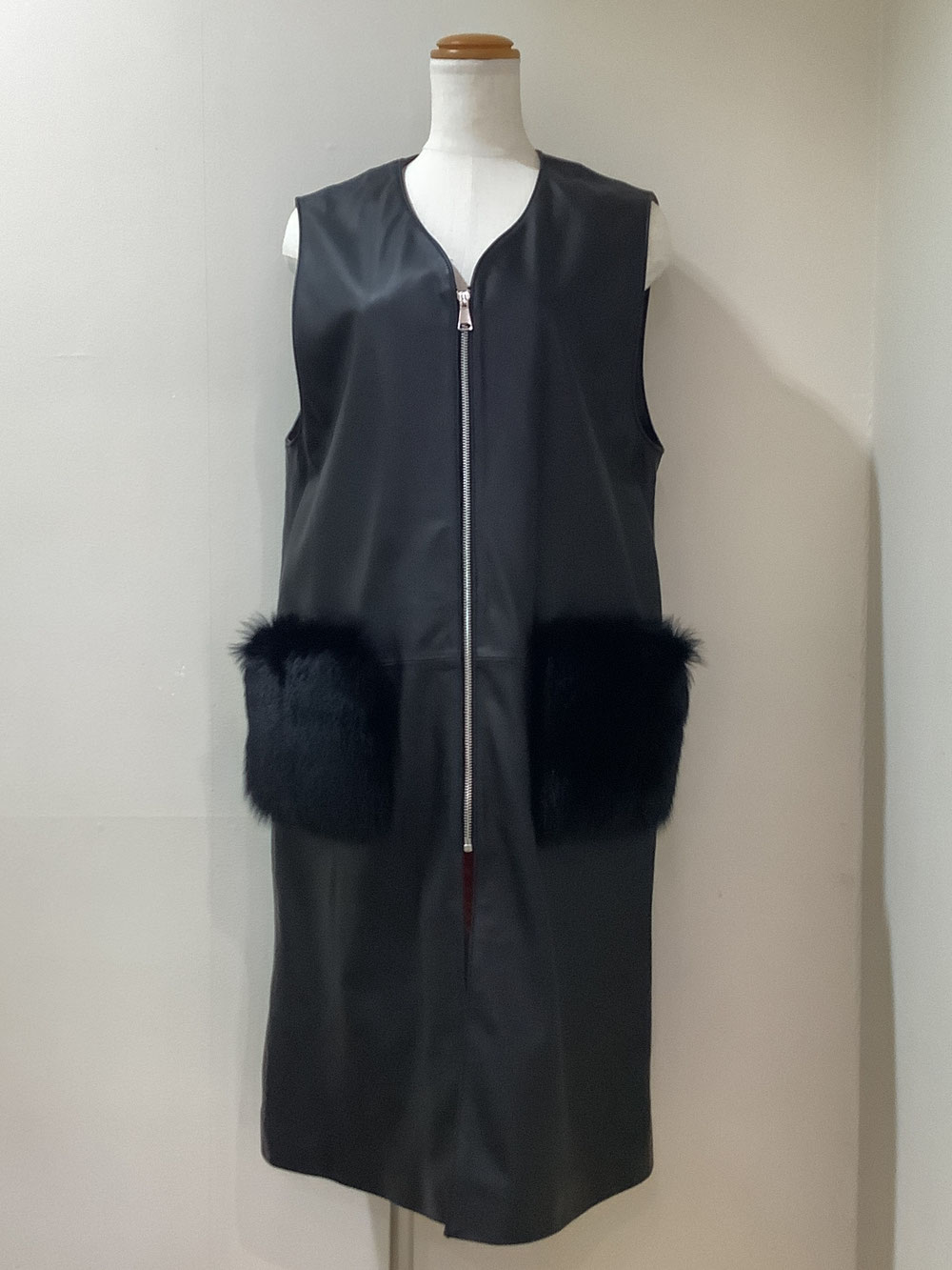 高木ミンク 7−MA3 羊革黒ベストM〜L  ¥64,900