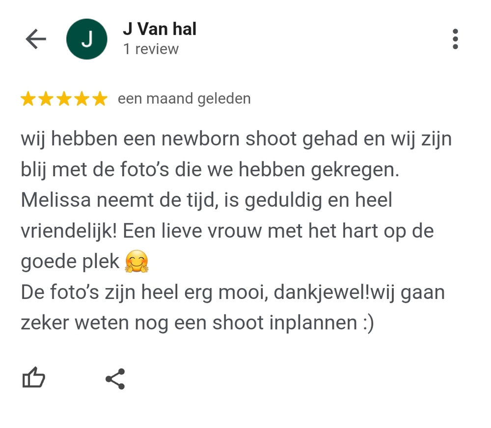 Review babyshoot aan huis 