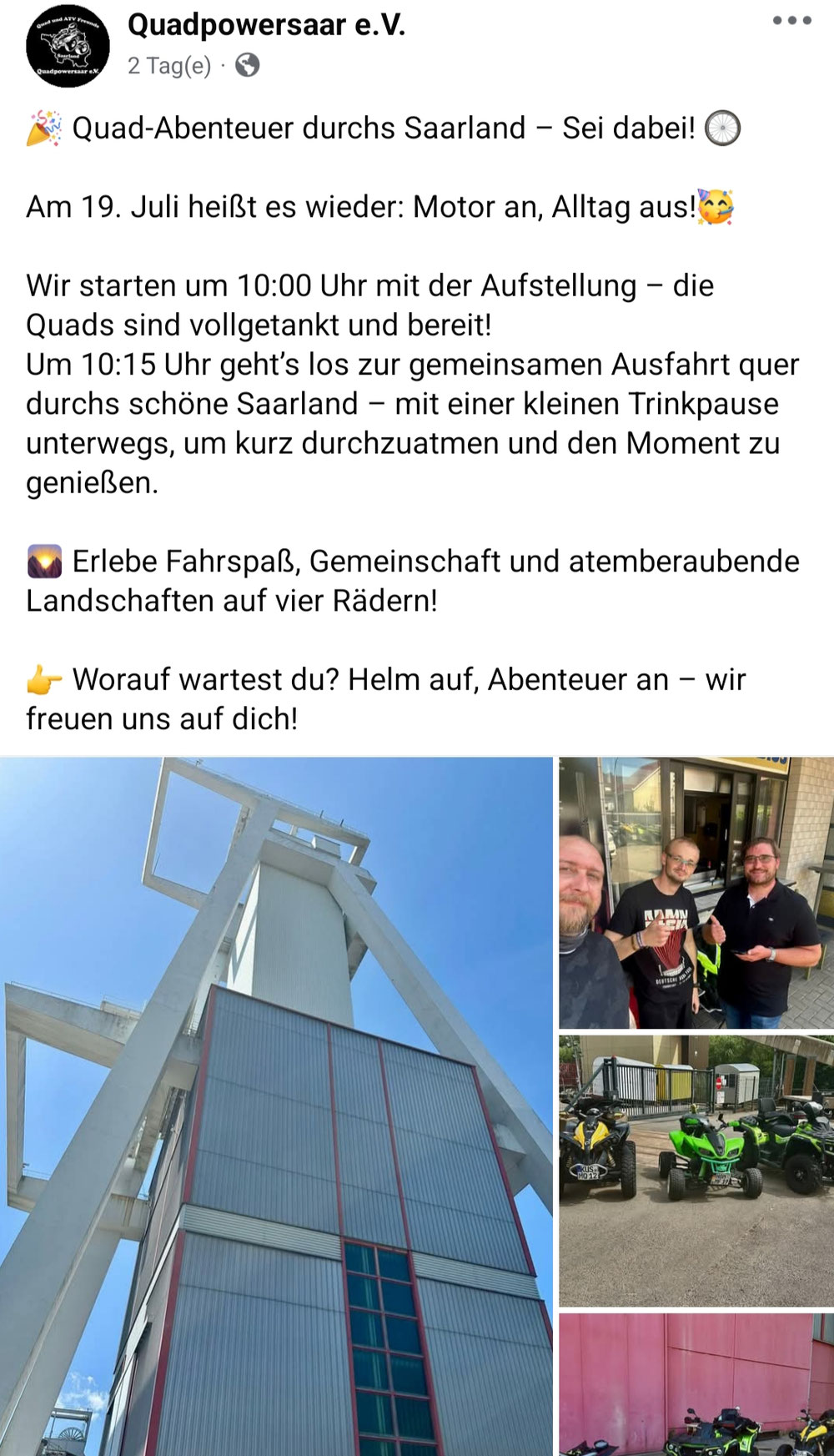 Große Ausfahrt am Event 