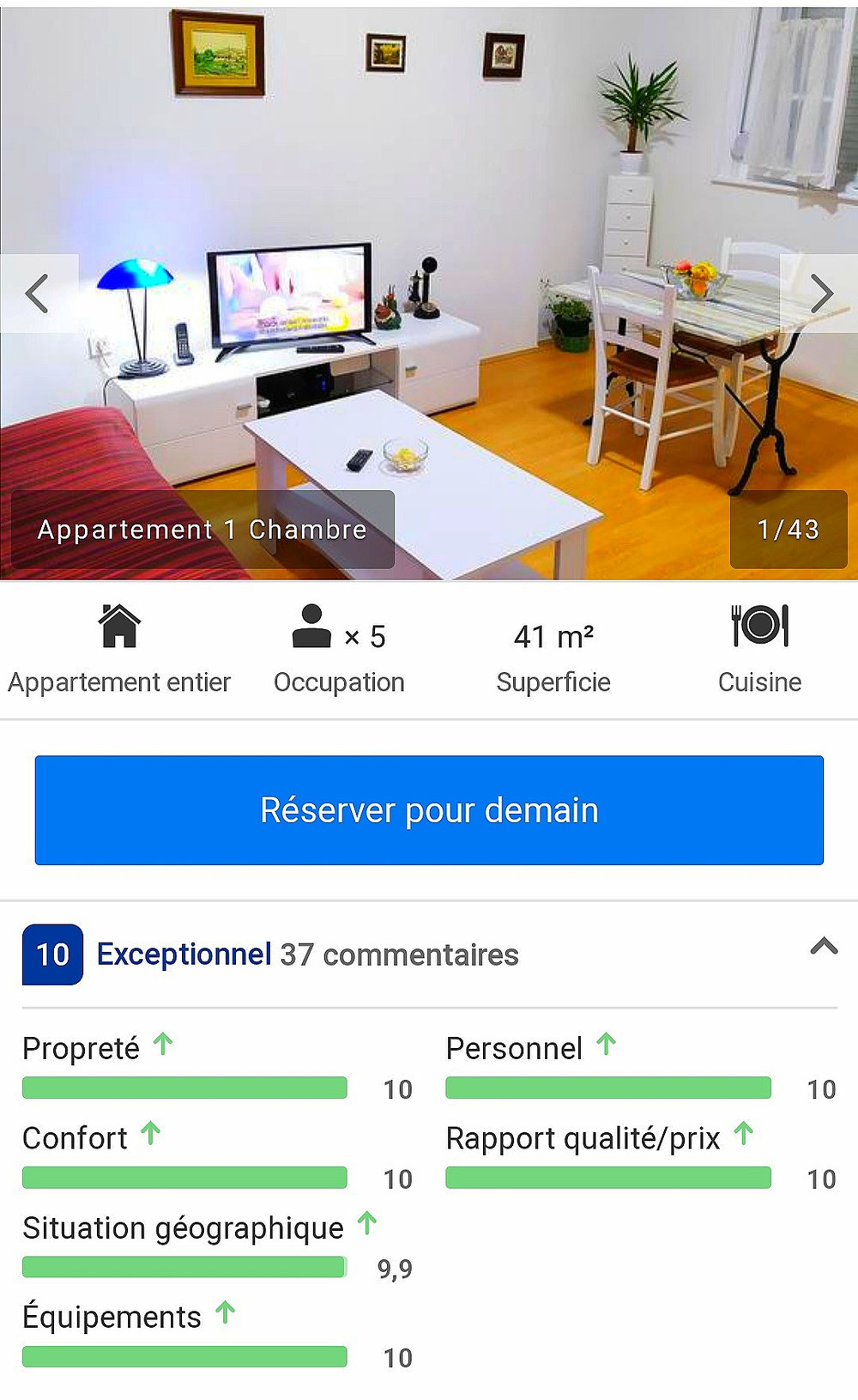 10/10 at Booking.com