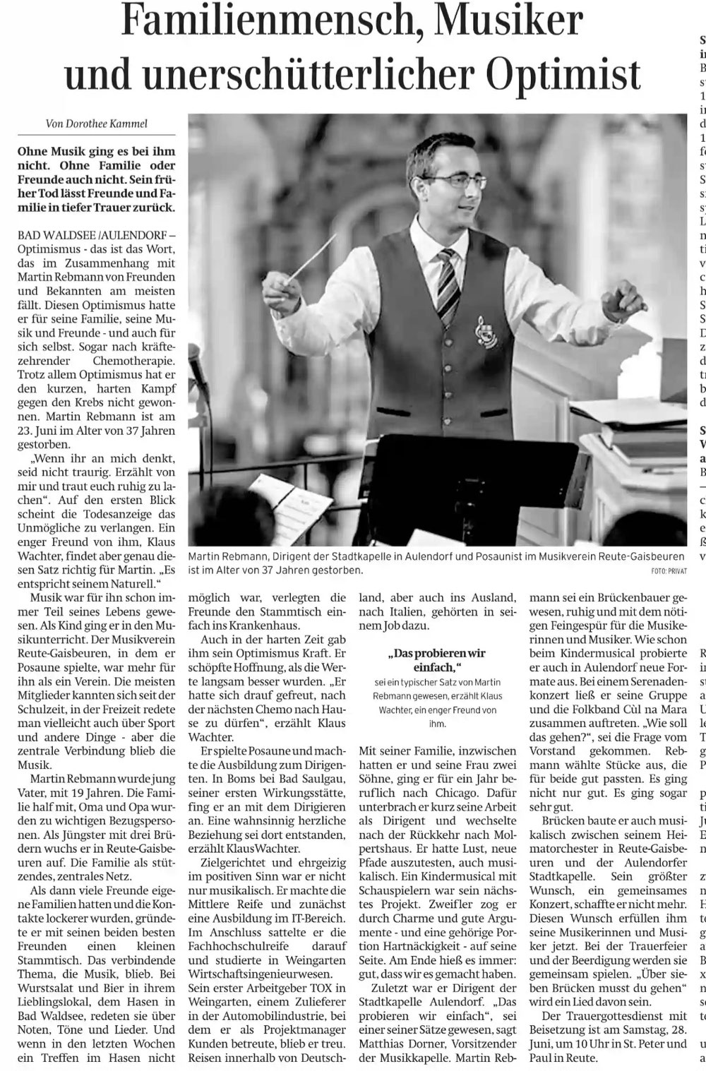 Bericht Schwäbische Zeitung 27.6.25