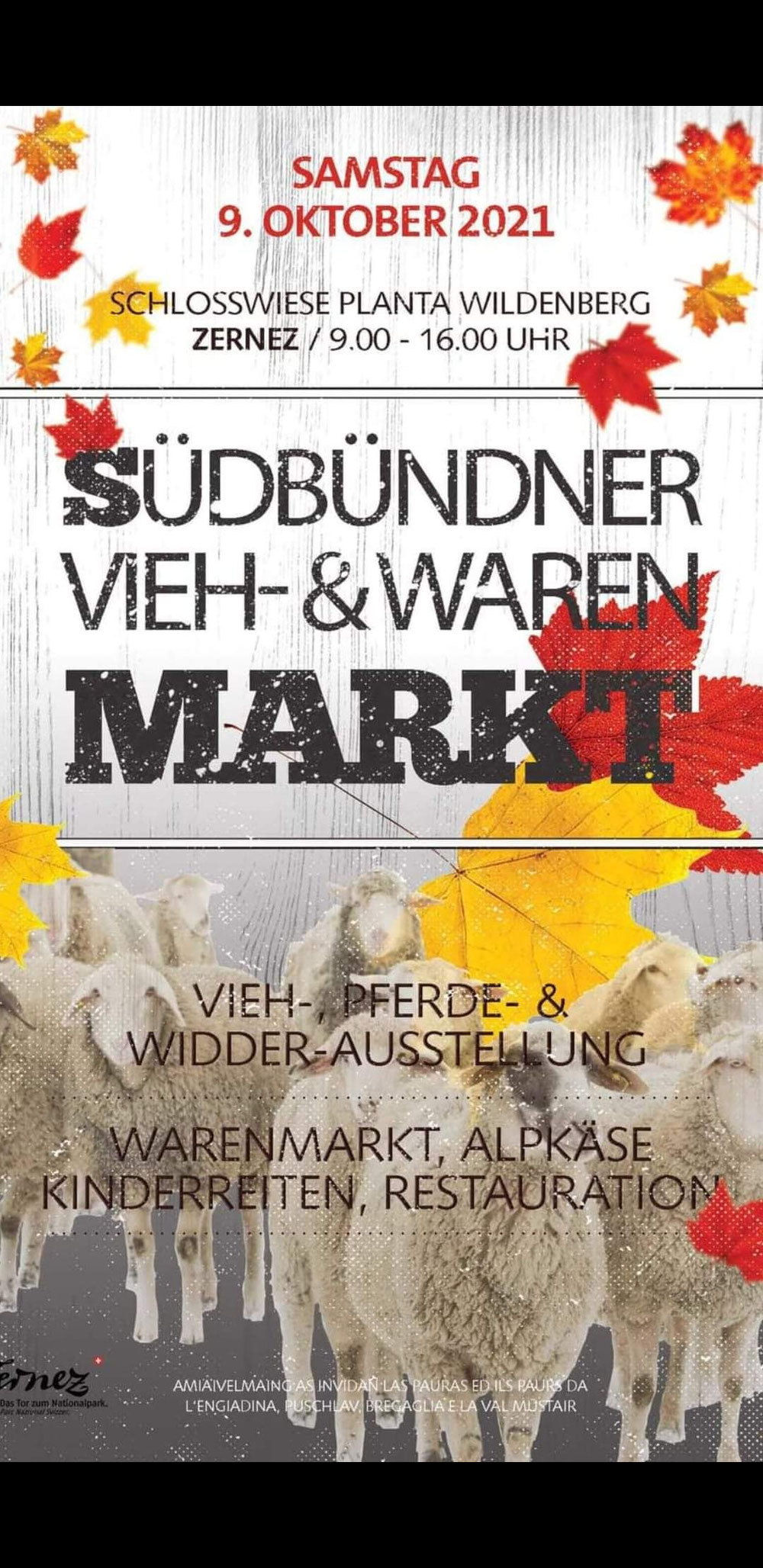 Vieh- und Wahrenmarkt in Zernez 09.10.2021
