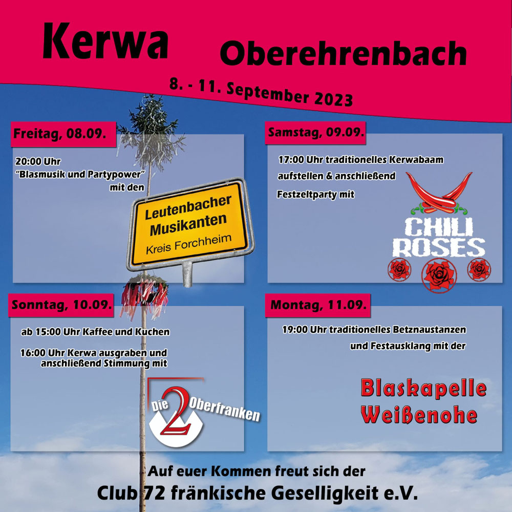 Liebe Freunde aus nah und fern, wir der Club 72 aus Oberehrenbach freuen uns auf Euren Besuch:-)