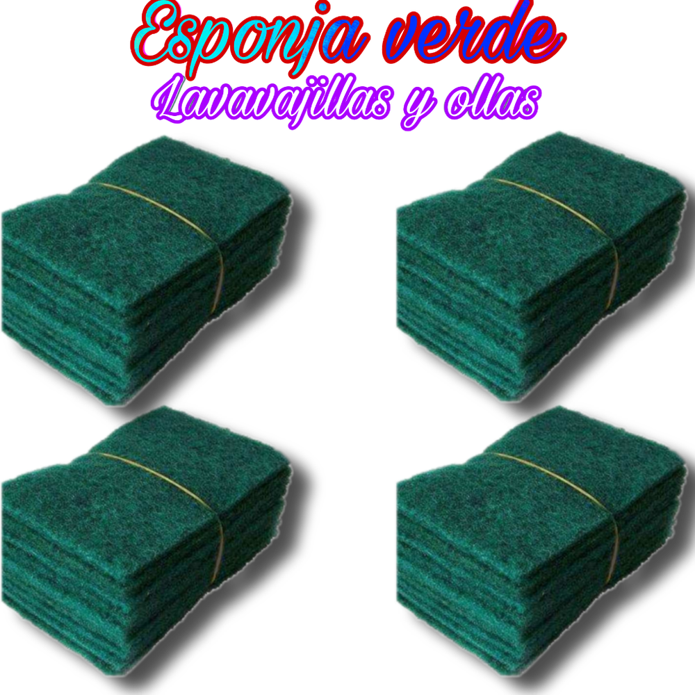 ESPONJA VERDE SIMPLE LAVAVAJILLAS Y OLLAS x 24 S/.