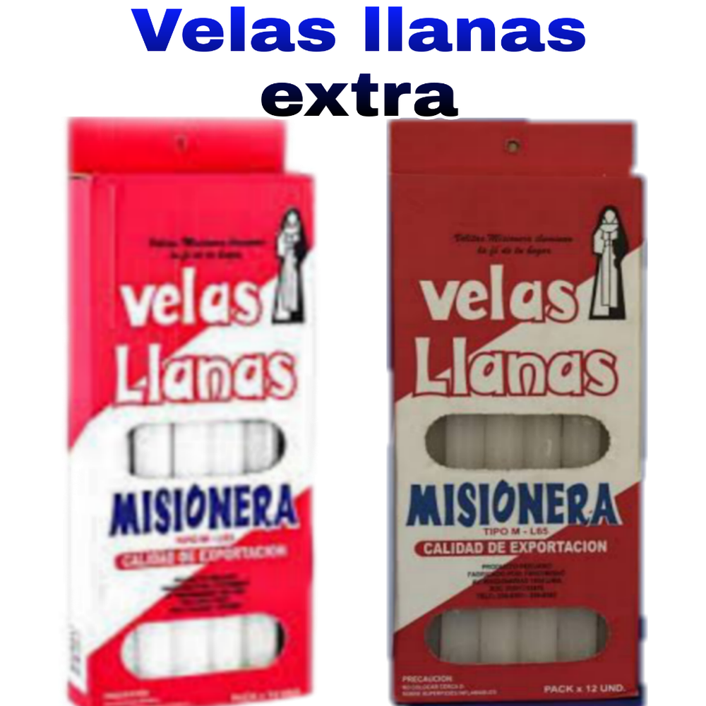 VELAS LLANAS MISIONERA X 12 S/.