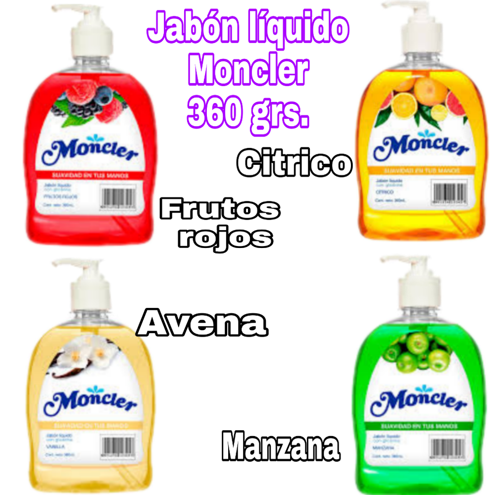 Jabón líquido MONCLER 360 ml.x 12 S/.