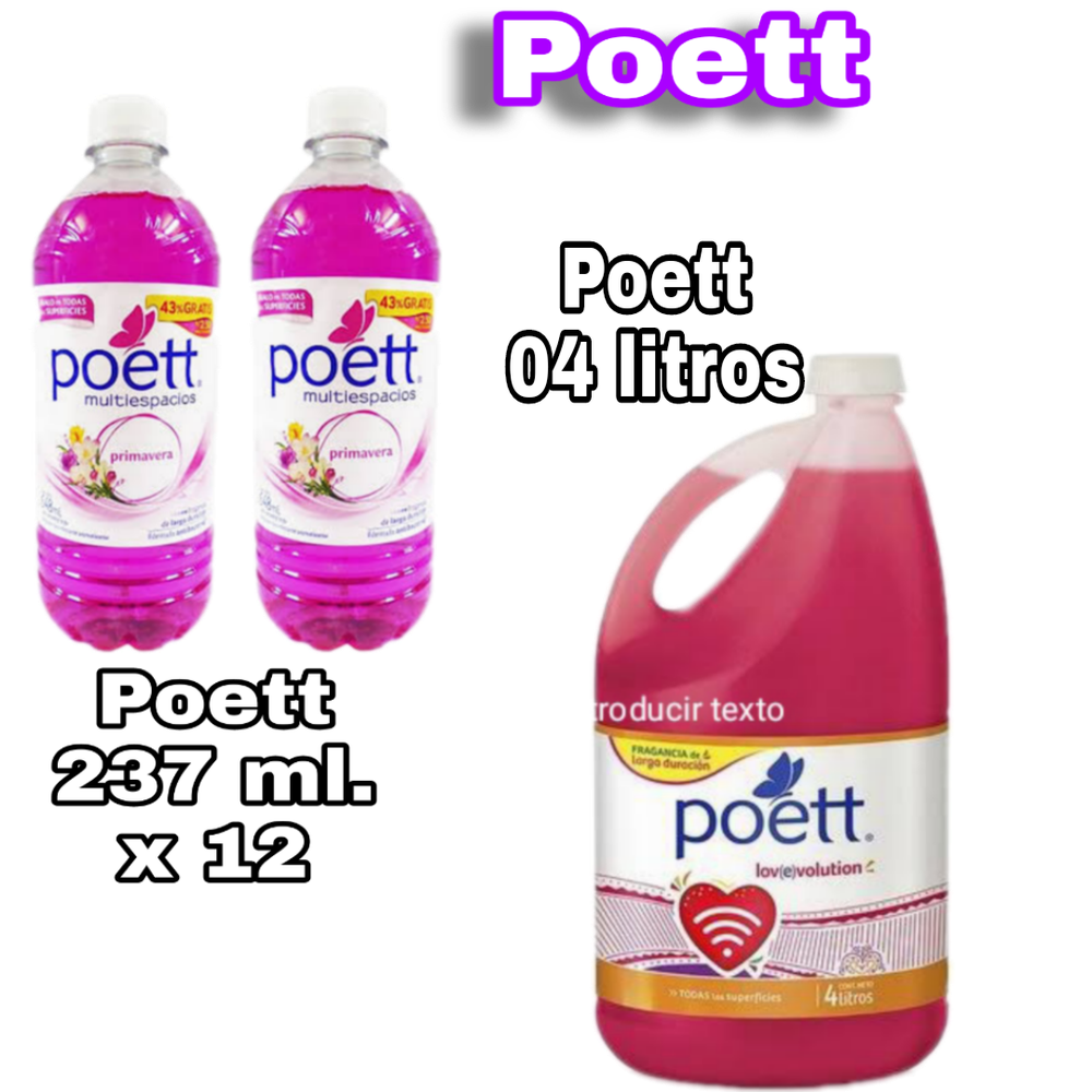 Poett desinfectante 237 ml.x 12          06       Poett 04 litros x 01