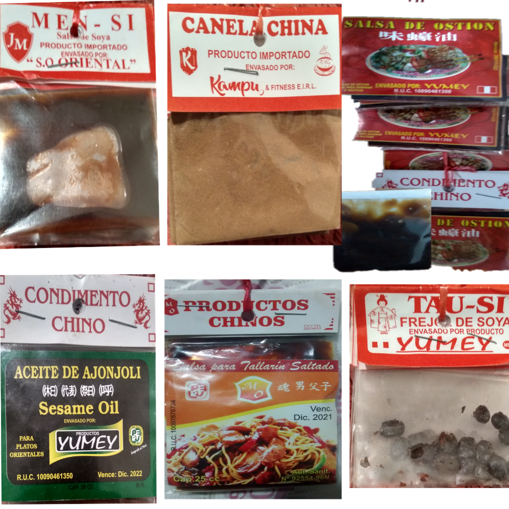 SALSA OSTIÓN|CANELA CHINA CHICA||ACEITE DE AJONJOLI|TALLARIN SALTADO|TAU-SI|