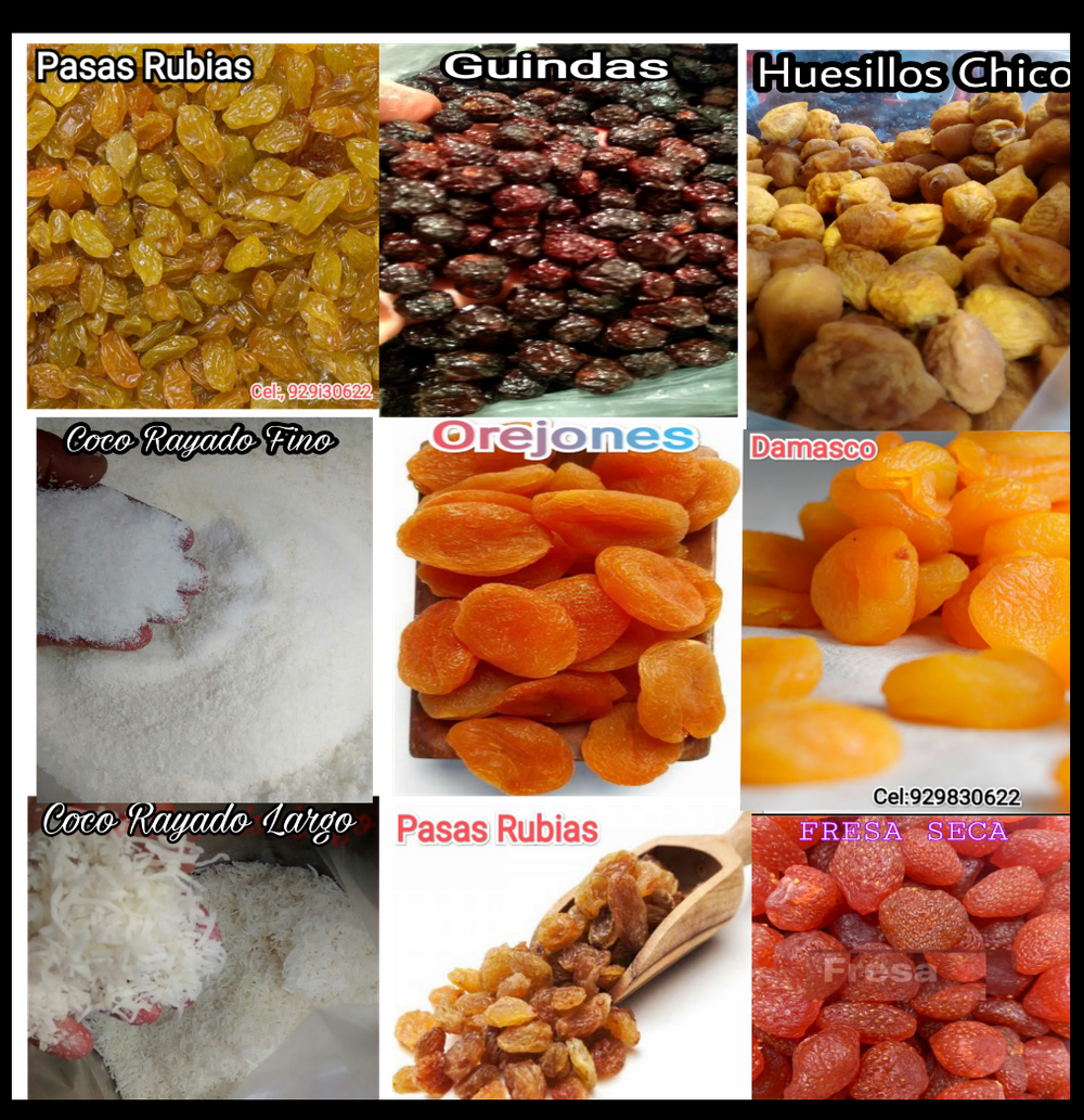 PASA RUBIAS|GUINDAS|COCO RAYADO CHICO|DAMASCO|DURAZNO|COCO RAYADO LARGO|PASAS RUBIAS|FRESA GLACIADA|