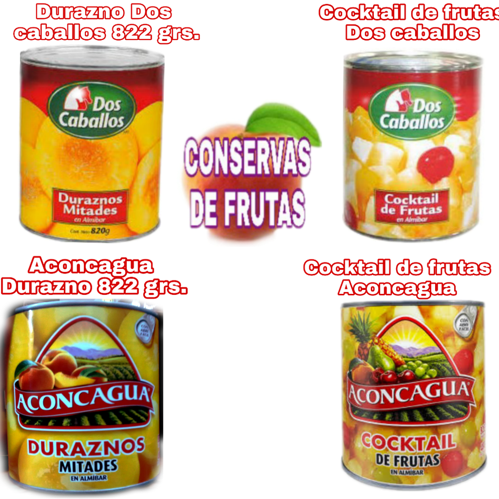 DOS CABALLOS DURAZNO x 12 S/. 129.00| ACONCAGUA| DURAZNO x 12 S/.118.00|||DOS CABALLOS COCKTAIL DE FRUTAS x 12 S/. ||ACONCAGUA COCKTAIL DE FRUTAS S/.||