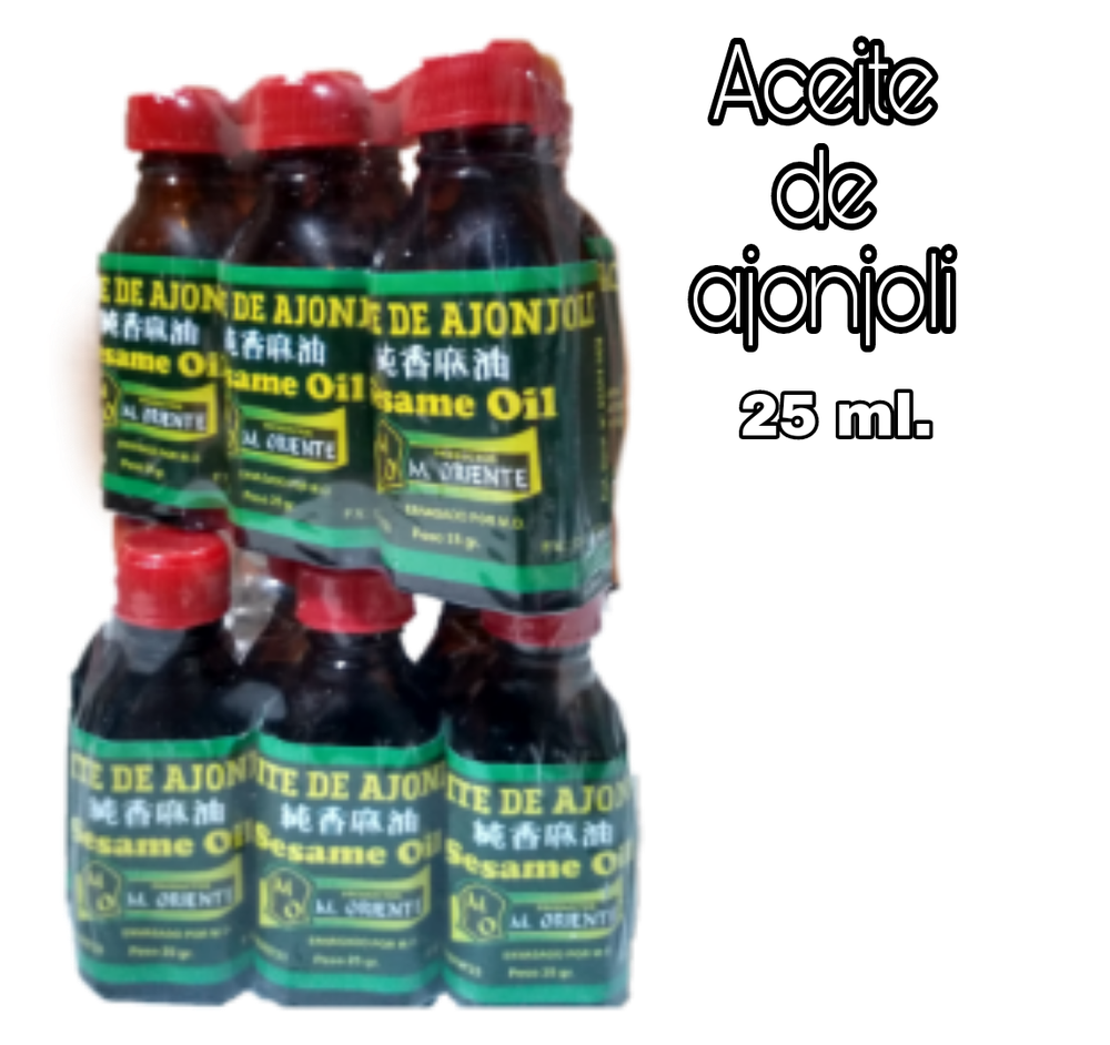 Aceite de Ajonjoli de 25 ml.x 12 S/. 16.00||VENTA SUGERIDO:S/. 1.60