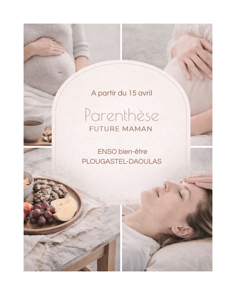 🌿 Parenthèse future maman 🤍  ENSO propose des rencontres dédiées aux futures mamans, pour s’accorder un moment d’une heure… simplement.  En petit comité (5 personnes maximum), chaque rencontre invite à ralentir, respirer, et se reconnecter à ses besoins.  🌸 échange autour de la maternité 🥣 collation saine et gourmande 🌿 relaxation guidée 🎁 Livre Bleu + une attention pour bébé… et pour toi  📅 À partir du 15 avril 📍 ENSO bien-être  🌿 Tarif de printemps : 10 €  Et si tu préfères un moment plus intime, je propose également des accompagnements individuels, en douceur.  Je t’accueille avec plaisir 🤍  📩 Ré  