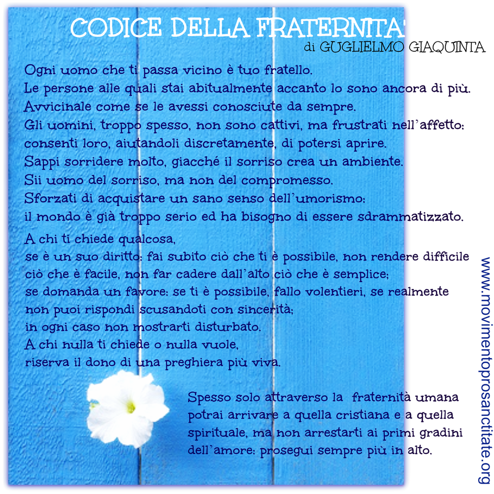 Il codice della fraternità - Giaquinta