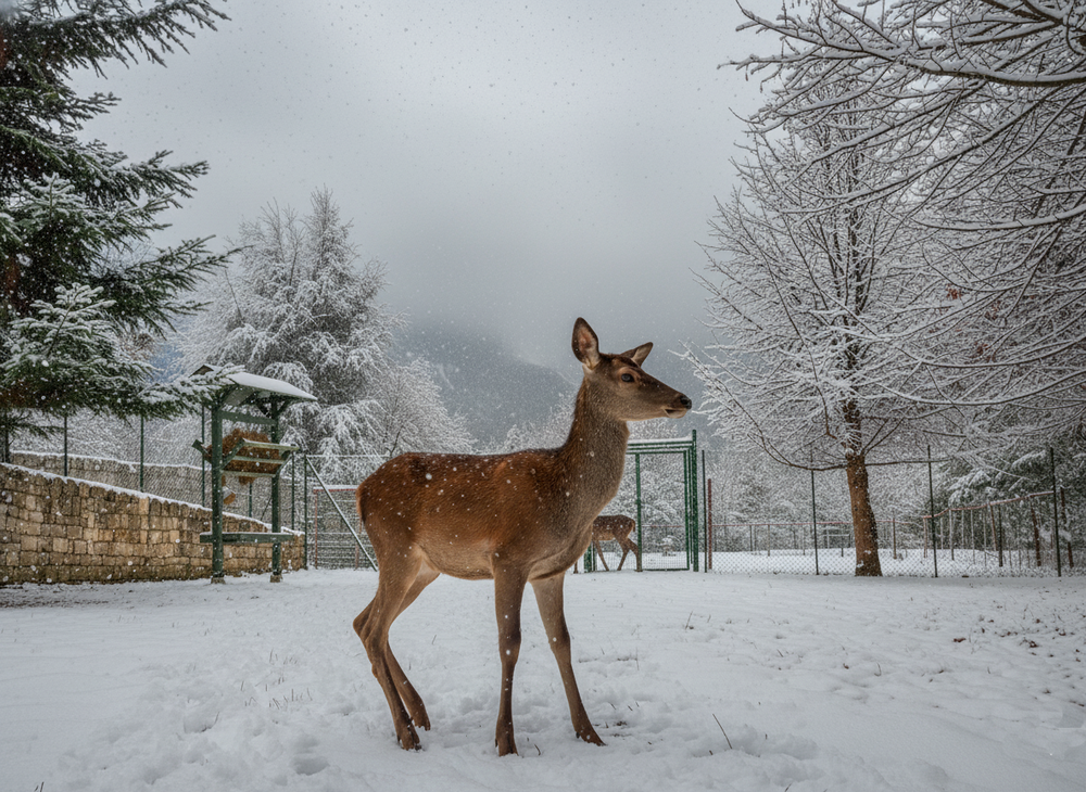Bambini osservano cervi e caprioli centro visita Maiella Caramanico
