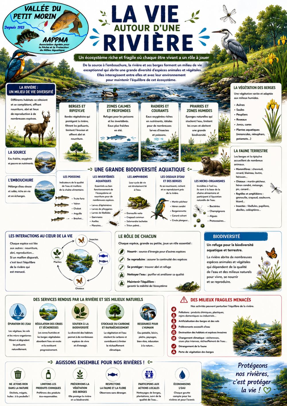 La vie autour d'une rivière 