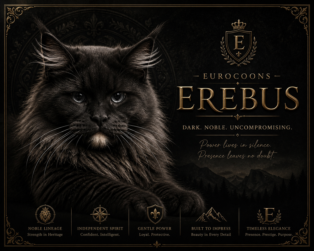 EuroCoons Erebus Blue Smoke Maine Coon Male with Blue Eyes