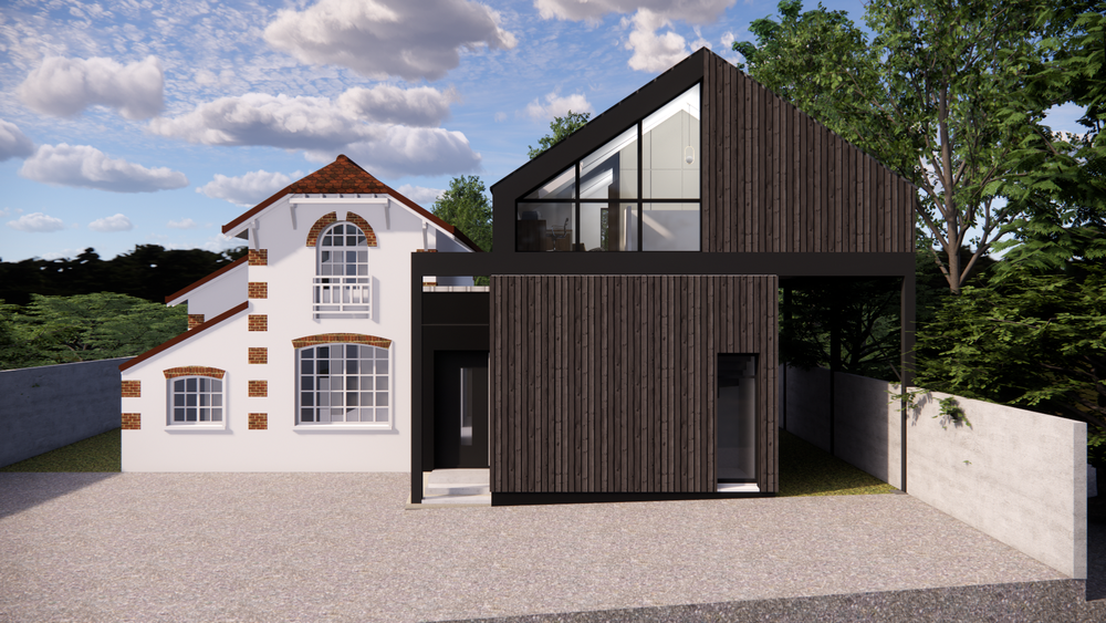 Rénovation énergétique d'une maison, isolation thermique murs et toiture, chaudière à granulés, VMC, remplacement des menuiseries extérieures, architectes Seine et Marne, Varon Architectes