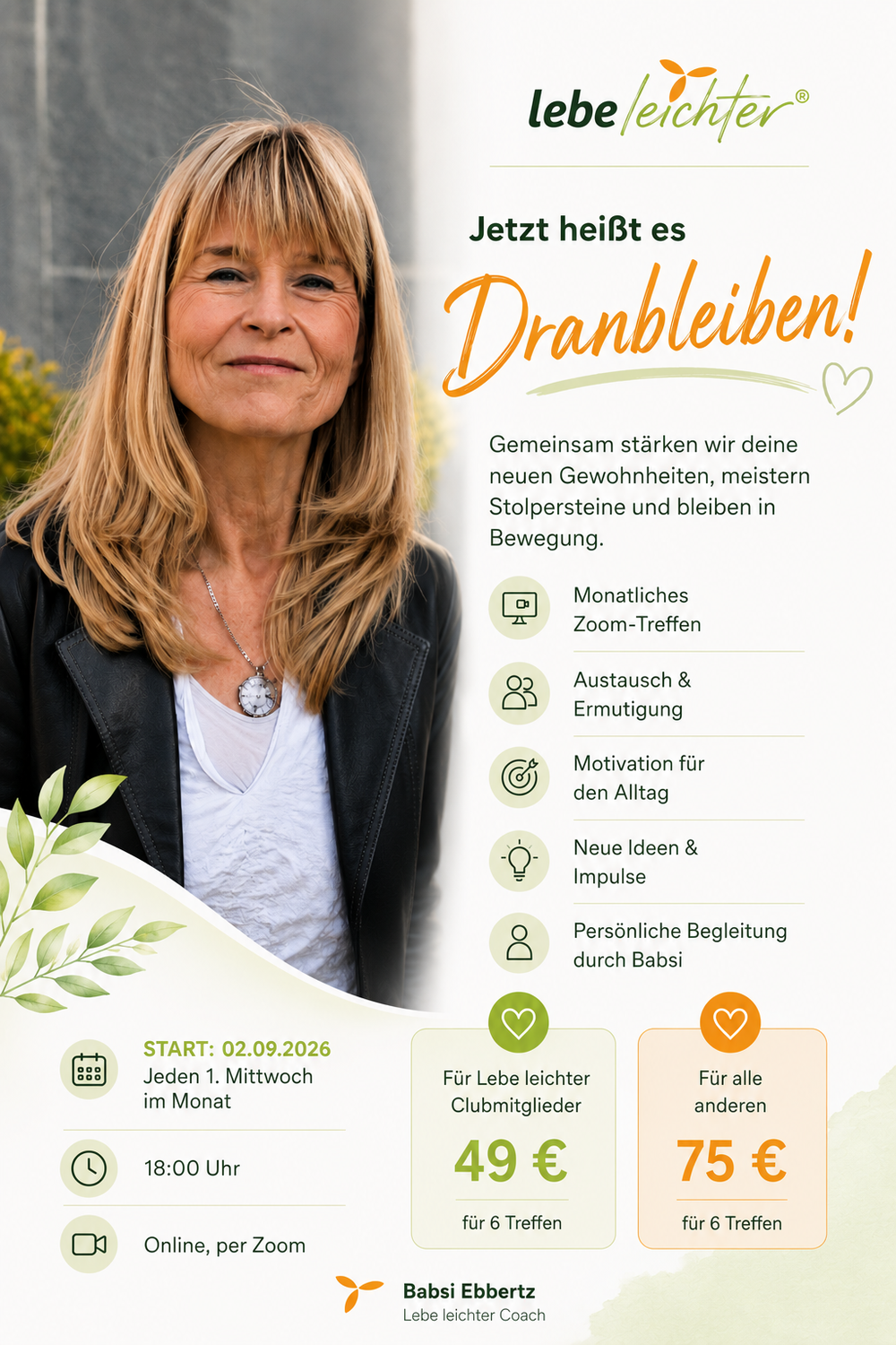 Für Lebe leichter Clubmitglieder mit 💠 26 € Rabatt! 💠