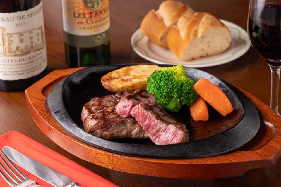 A5 Hida beef sirloin steak at Steak House One Pound