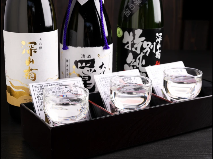 Local sake tasting set at Aji no Yohei