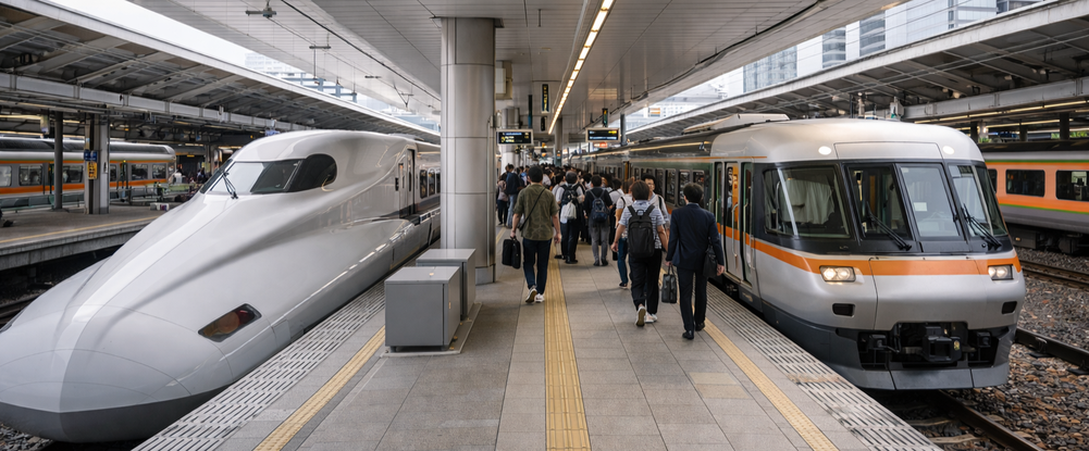 Station platform in Nagoya representing a smooth transfer.