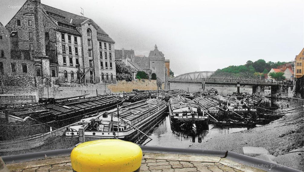 Damals und Heute: Kombination erstaunlicher historischer Fotografien von Bernburg um 1900 und heute