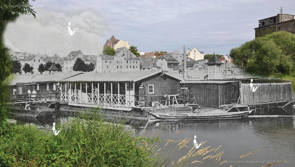 Damals und Heute: Kombination erstaunlicher historischer Fotografien von Bernburg um 1900 und heute