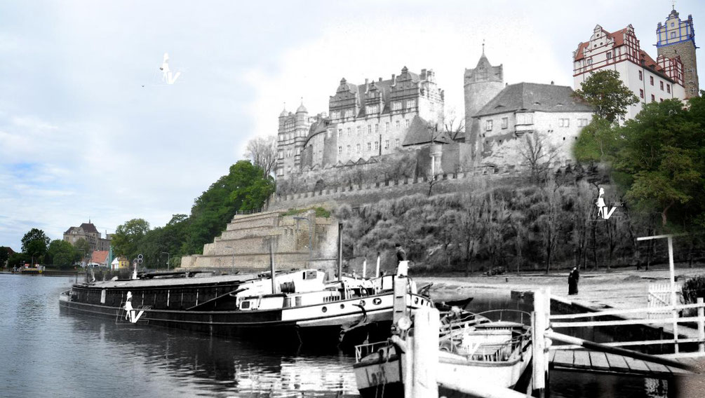 Damals und Heute: Kombination erstaunlicher historischer Fotografien von Bernburg um 1900 und heute