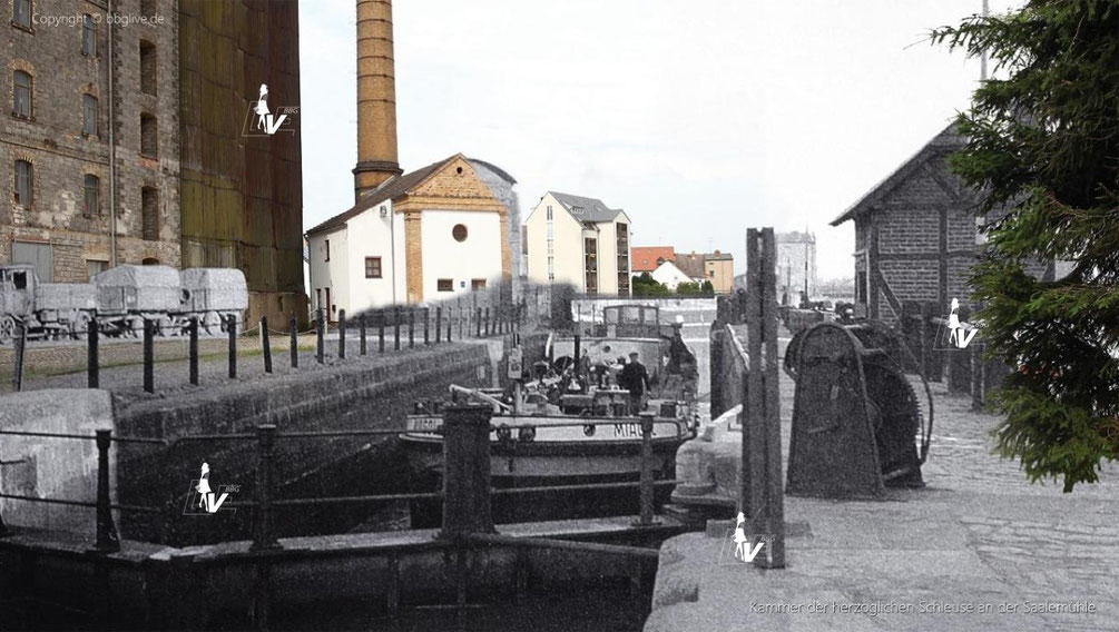 Damals und Heute: Kombination erstaunlicher historischer Fotografien von Bernburg um 1900 und heute